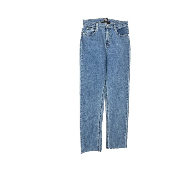 BDG Urban Outfitters Girlfriend High Rise Cut Raw Hem Women's size 27 Blue Jeans - Picture 1 of 5